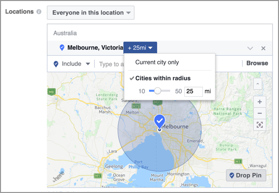 Facebook Business Cities Within Radius