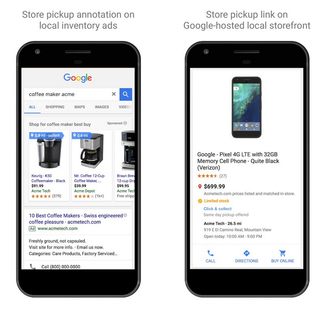 Local Inventory Ads Google, Click and Collect