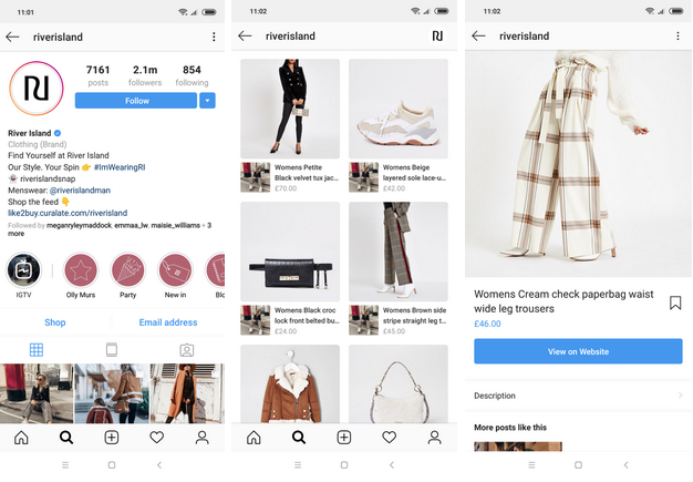 Instagram Shoppable Posts River Island