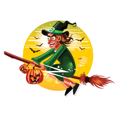 Witch on a broomstick