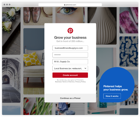 pinterest business account