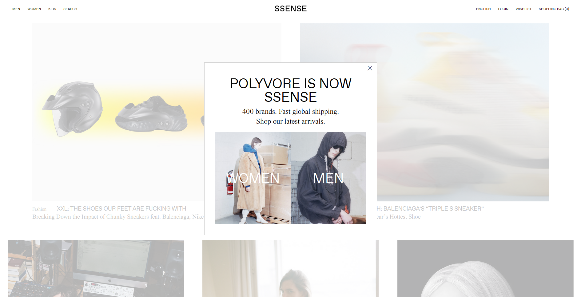 polyvore ssense redirection