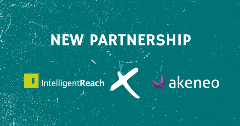 Text reads: New partnership - Intelligent Reach x Akeneo