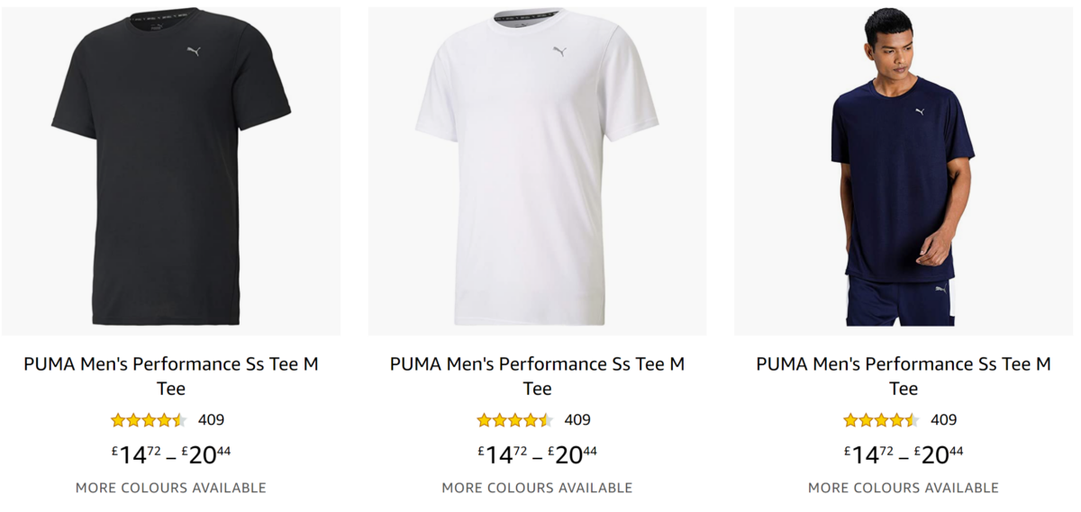 Product Content Syndication sees PUMA add their brand name to t-shirts on Amazon