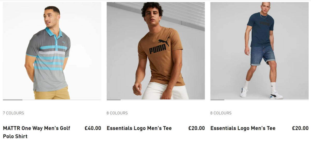 Product Data Syndication sees PUMA omit their brand name to t-shirts on their own website.