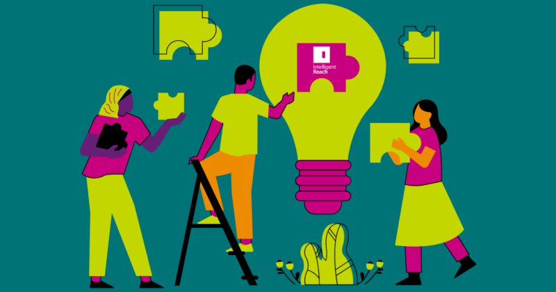 Productivity is shown via jigsaw pieces being placed into a lightbulb