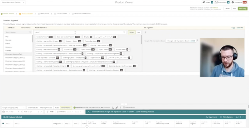 Intelligent Reach Product Data Experiments - fine tuning