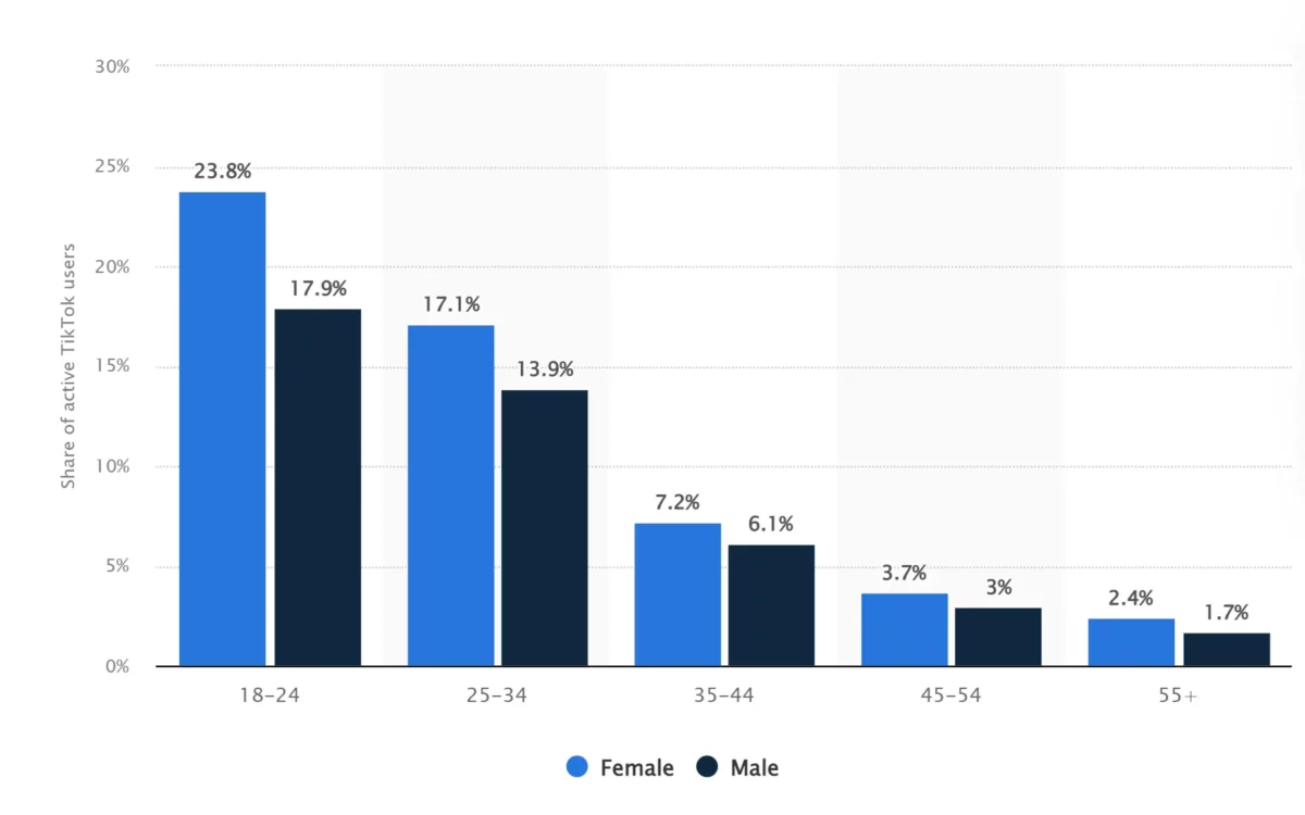 Distribution of TikTok users globally | Source: Statista