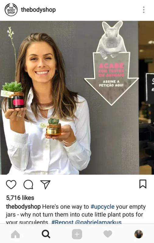 Body Shop post on Instagram