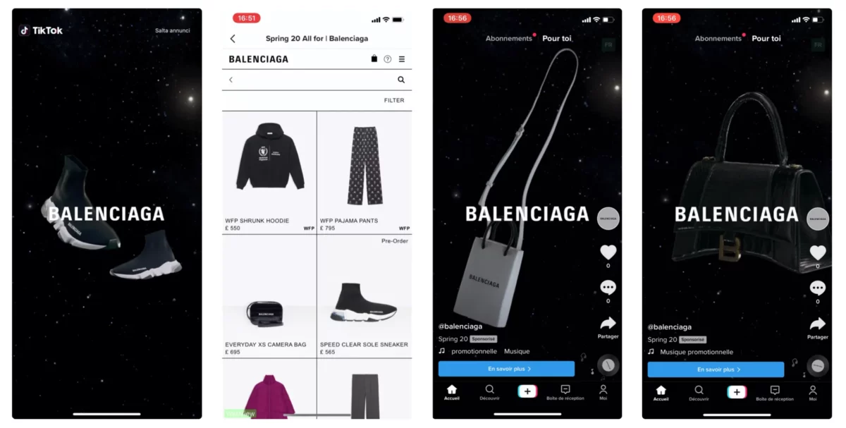 Balenciaga provides a great example of how to sell on TikTok with a TopView ad| Source: TikTok